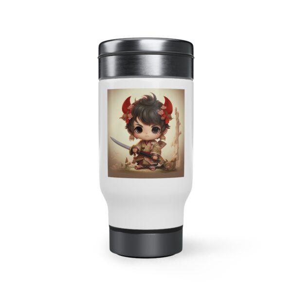 Embrace Honor and Strength with Our Hachiman Travel Mug with handle